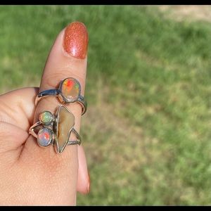 Opal rings set in silver
